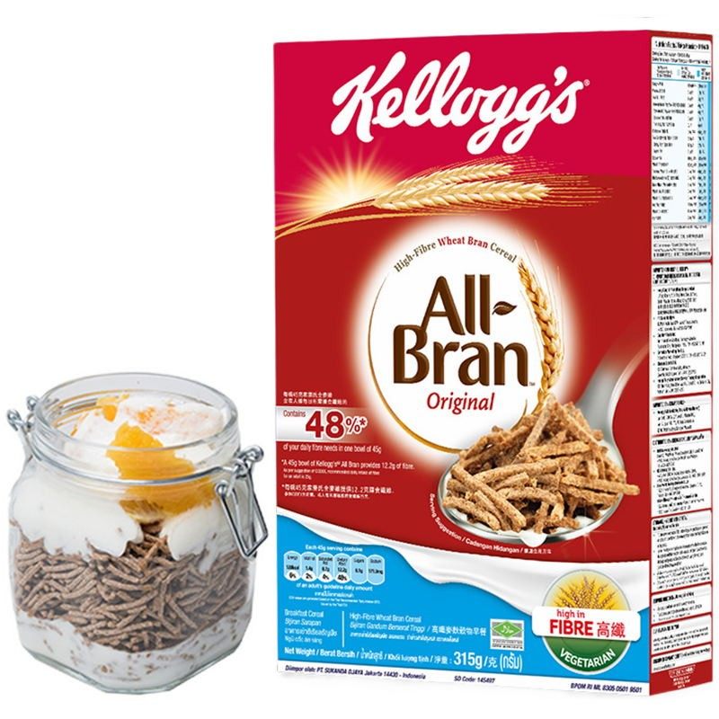 家乐氏麦片全麦维kellogg'sAllBran进口谷物营养早餐代餐麦片315g