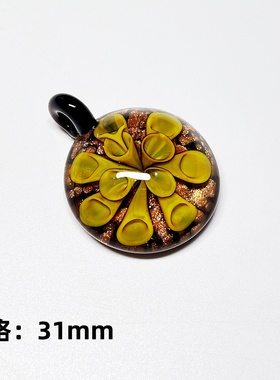 纯手工牡丹花项链吊坠兰花水晶琥珀花朵造型吊坠古风中式美感项链