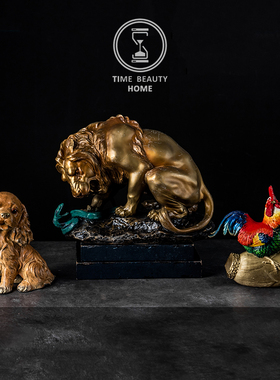 4.7新精欧美复古黄铜动物摆件