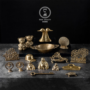 家居摆西洋古董软装 3.16新 摆件 精品 欧美复古黄铜旧物vintage
