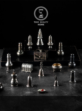 欧式古董复古镀银摆件装饰软装