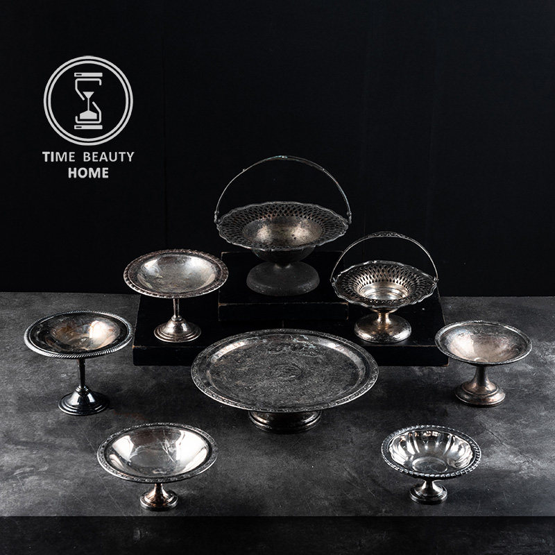 1.16 精 Z组 欧式古董复古VINTAGE 镀银高脚盘 蛋糕盘 果盘 软装,家居饰品,装饰摆件,淘宝优惠券,粉丝福利购,淘宝优惠卷
