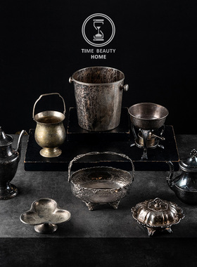 时光美器美式镀银摆件