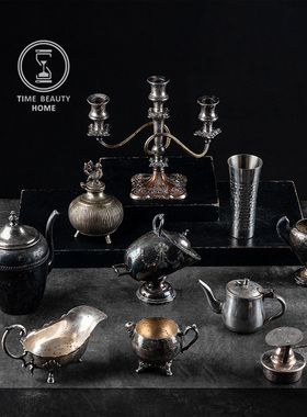 时光美器欧美镀银摆件