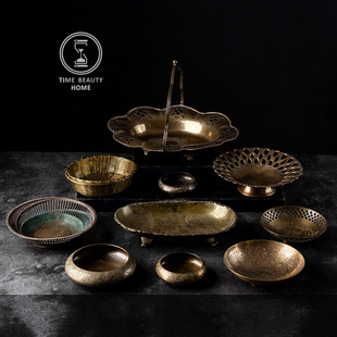 黄铜篮子碗器 4.19 欧美 新 旧物vintage壁挂家居摆西洋古董软