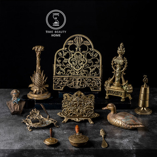 家居摆西洋古董软装 1.11新 摆件 精品 欧美复古黄铜旧物vintage