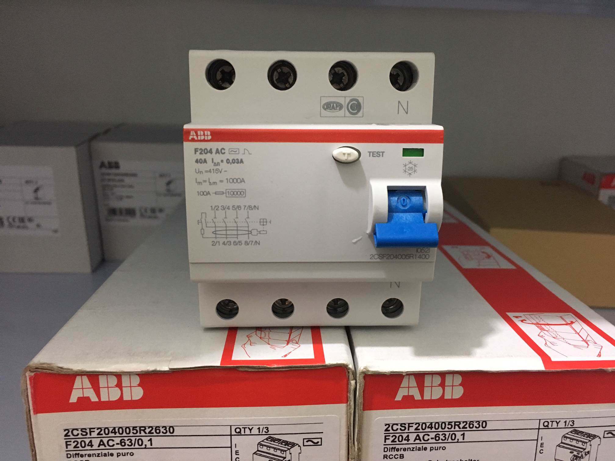 全新原装正品abb电磁式漏电保护器 f202ac-63/0.03 产地询价