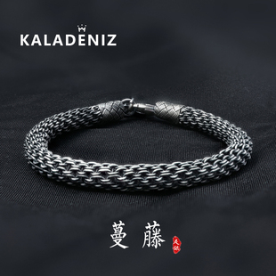 【孤品】土耳其999足银编织复古纯银手链男女款轻奢小众礼物高级