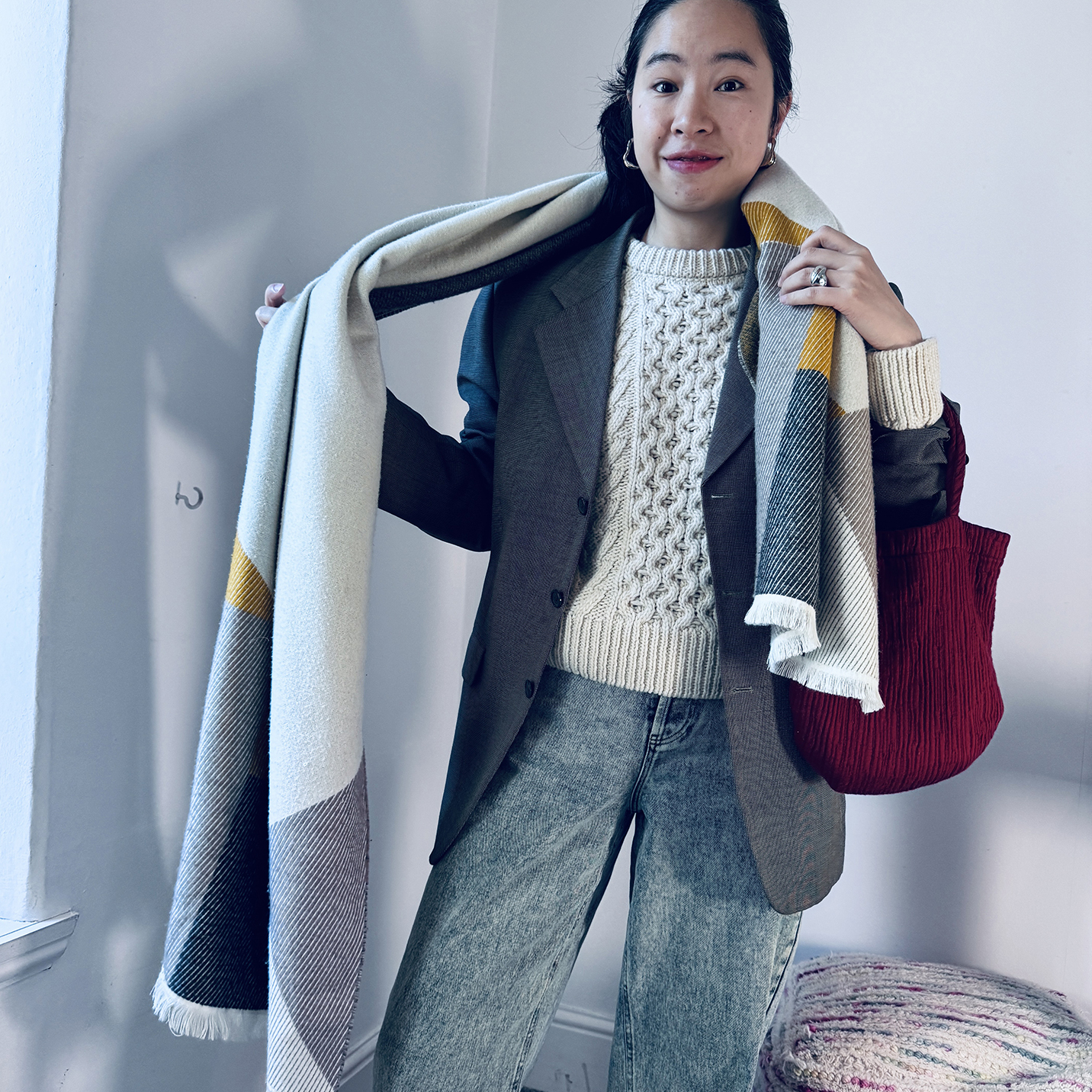 法国制羊毛围巾sessun秋冬搭配