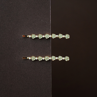 青芜缀雪~新中式清冷美一字夹对夹刘海碎发夹森系仙女汉服发饰