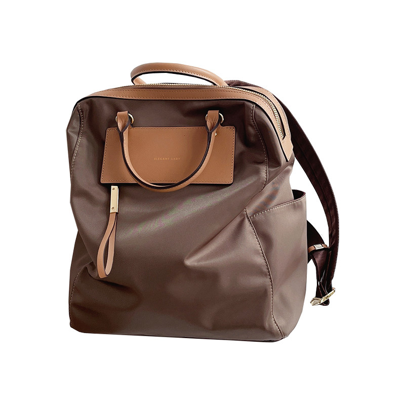 KOREAN VERSION OF THE MAGAZINE LIGHTWEIGHT LARGE-CAPACITY MUMMY BAG OXFORD CLOTH LEATHER COMMUTER SHOULDER COLLEGE BACKPACK TRAVEL BAG