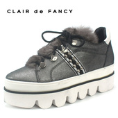 flower 休闲舒适松糕底绒毛圆珠装 Three shopCDF新款 时尚 饰女鞋