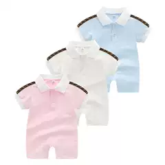 New Summer Baby Clothes, Short-Sleeved Jumpsuits for Boys and Girls, Fashionable Brand Baby Clothes, Pure Cotton Romper for 0-1 Years Old