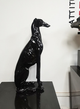 树脂现代风格猎狗落地摆件家居装饰庭院门口动物招财狗乔迁