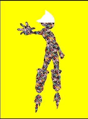 积木公仔ins暴力熊实物画潮流