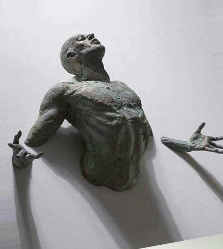 电镀穿墙人雕塑工艺艺术品玄关大堂创意人物壁挂壁饰酒吧会所ktv