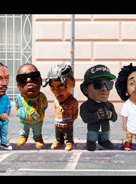 跨境嘻哈搞笑说唱歌手纹身师手办家庭办公室树脂雕塑装饰品摆件