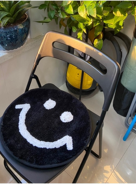DPstudio提花羊羔绒笑脸坐垫椅垫毛绒垫柔软搭配汽车坐垫搞怪地垫