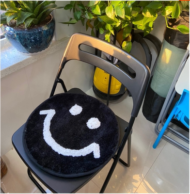 DPstudio提花羊羔绒笑脸坐垫椅垫毛绒垫柔软搭配汽车坐垫搞怪地垫