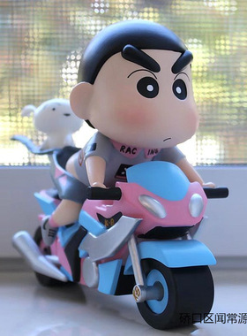 蜡笔小新机车小新潮玩周边手办动漫公仔桌面摆件生日批发玩具