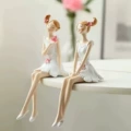 21cm Sitting Girl Figurine Pair