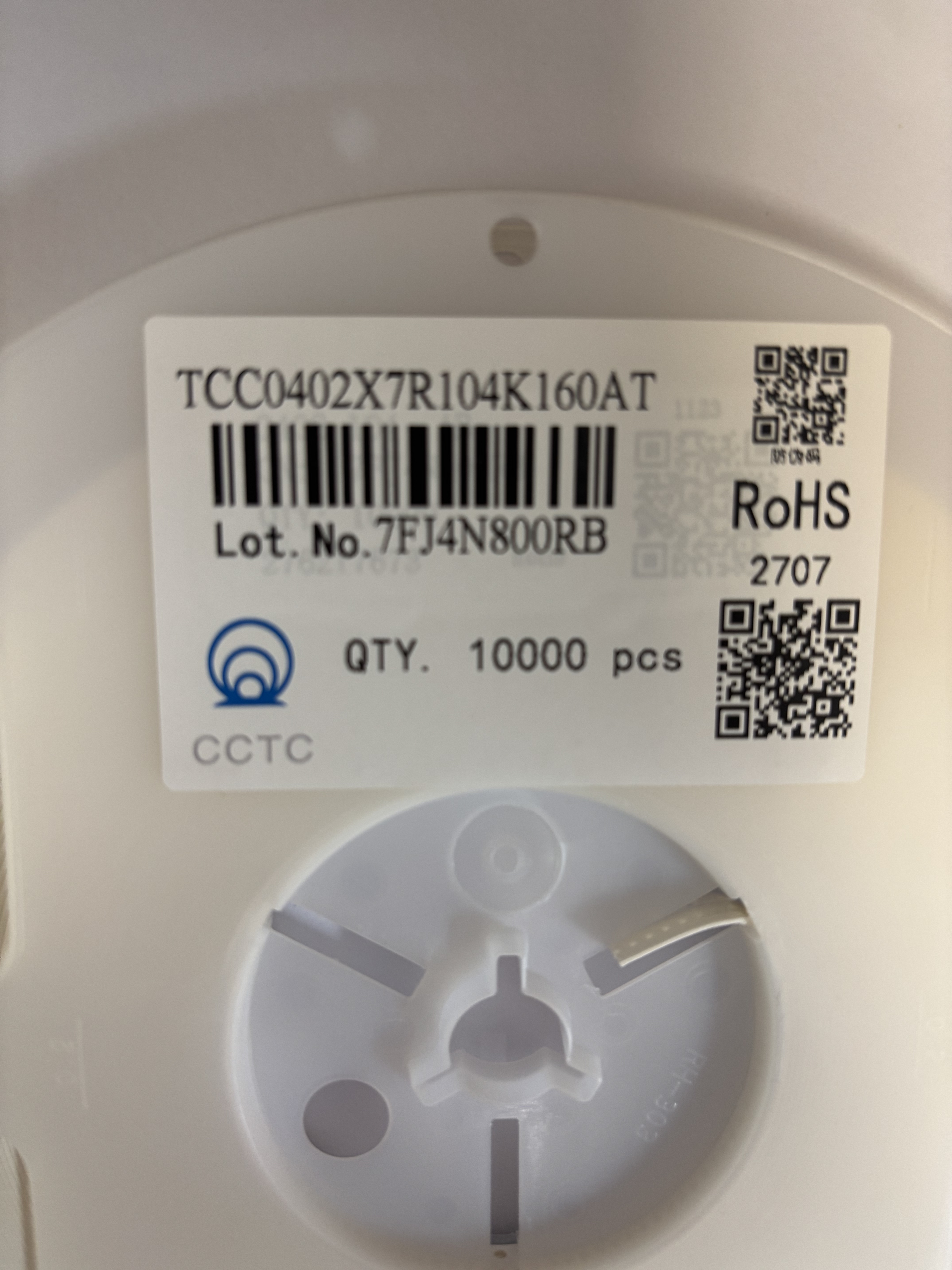 三环 全新原装正品0402X7R104K TCC0402X7R104K160AT