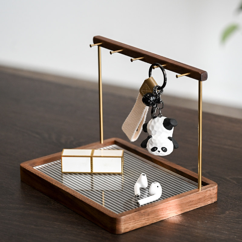 入户玄关钥匙收纳黑胡桃木装饰品摆件进门香水置物架鞋柜收纳神器,收纳整理,桌面收纳盒,淘宝优惠券,粉丝福利购,淘宝优惠卷