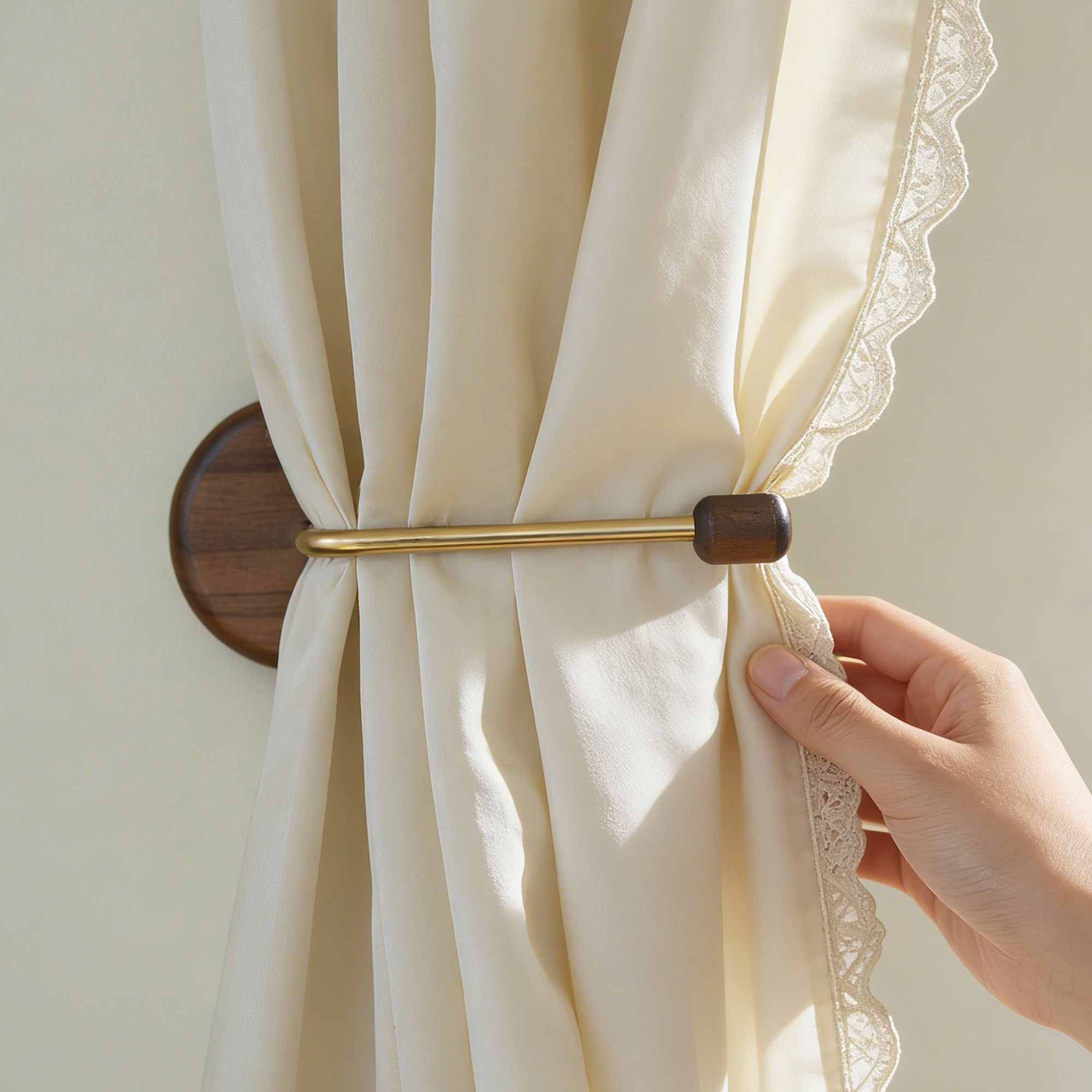 素风胡桃木窗帘挂钩收拢神器绑带收纳扣纱帘卡扣固定器实木免打孔,家居饰品,装饰挂钩,淘宝优惠券,粉丝福利购,淘宝优惠卷