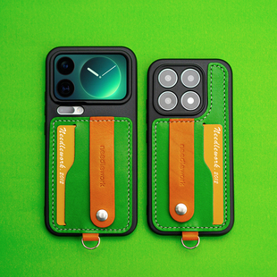 两针一线适用小米17手机壳新款高级感小米17promax全包真皮手机保护壳支架证件插卡挂绳斜挎可背手提镜头防摔