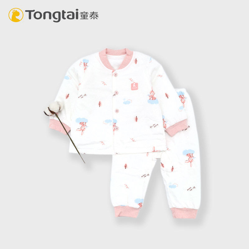 童泰儿童棉袄婴幼儿保暖60克薄棉套装纯棉春秋季棉衣宝宝夹棉棉服