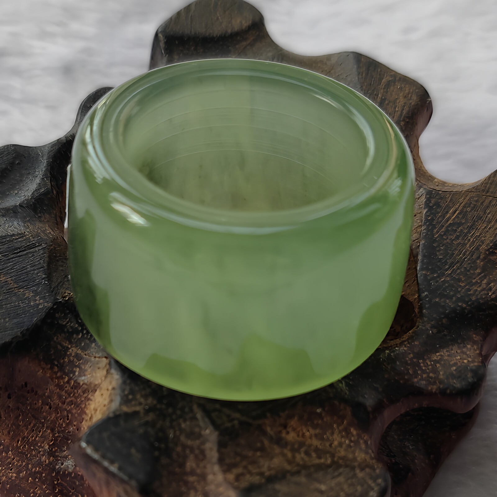 天然珠宝玉器玉石指环戒指高档岫玉扳指手饰品首饰文玩装饰射箭