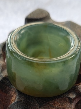 天然玉器玉石精品岫玉扳指戒指指环手饰品正品时尚流行绿色独特