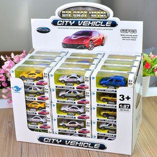 儿童小汽车赛车跑车惯性滑行模型玩具车玩具车合金属铁壳铁皮套装