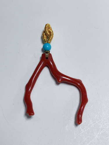 仿珊瑚活枝配饰吊坠耳环料无优化天然活枝选项一图一物