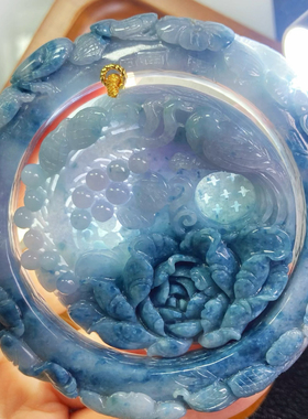 2615/2616号天然缅甸翡翠a货细糯冰紫罗兰飘花套镯56圈口一图一物