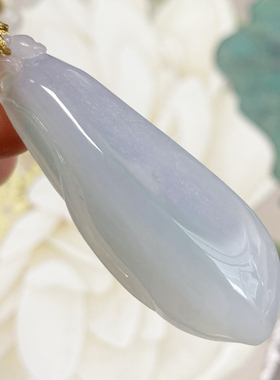 3950号天然缅甸翡翠a货冰胶梦幻春彩大福瓜吊坠一图一物