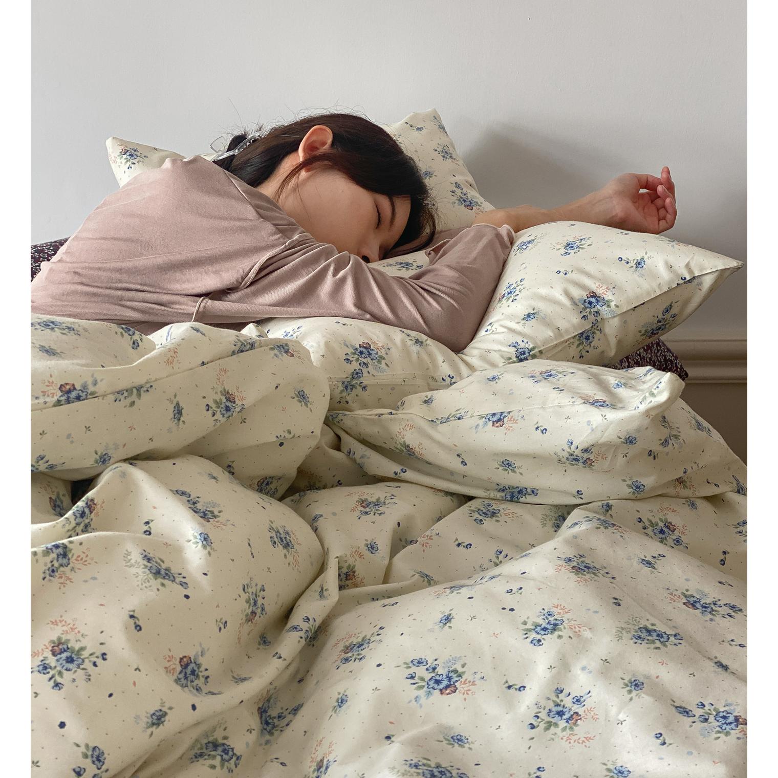 卡通小碎花全棉斜纹单品被套