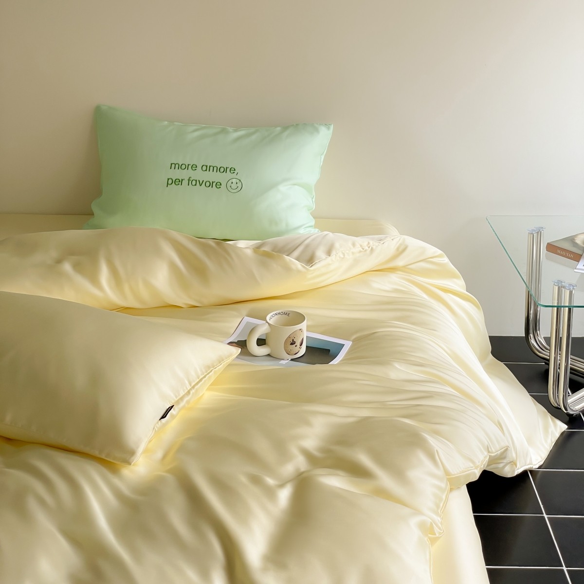 仲夏 60支莱赛尔天丝纯色四件套清凉夏季用糖果撞色被套床单床笠,床上用品,床品套件/四件套/多件套,淘宝优惠券,粉丝福利购,淘宝优惠卷