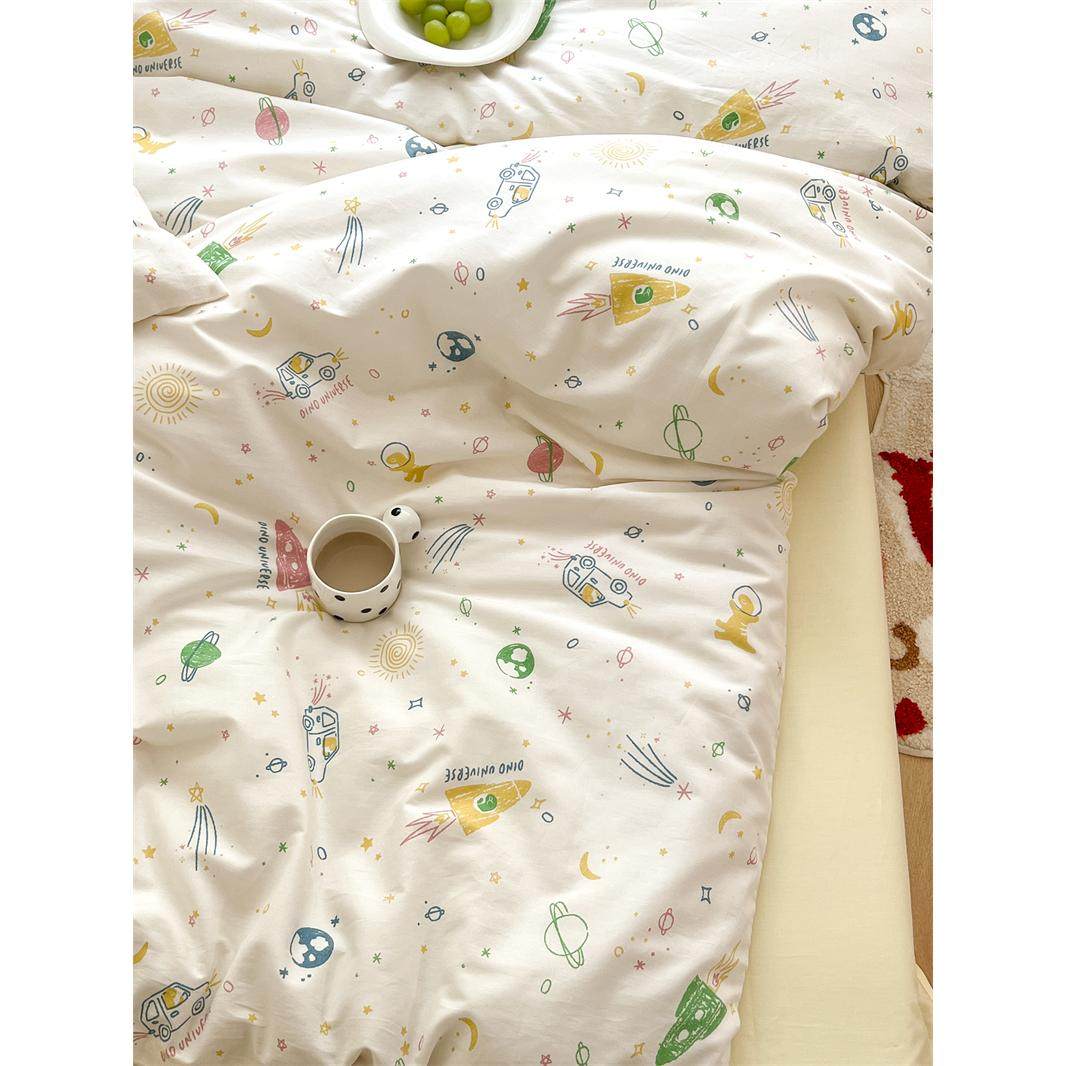 粉色星球 全棉单品纯棉卡通花朵简约可爱碎花床单2米被套枕套床笠