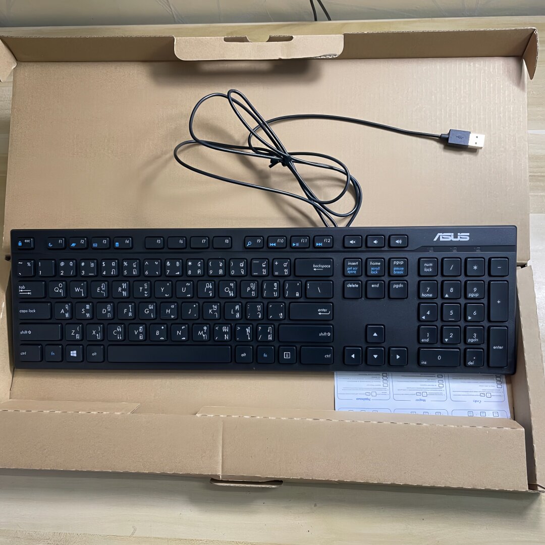 华硕ASUS泰语泰文字符USB有线键盘AW211笔记本台式通用键盘