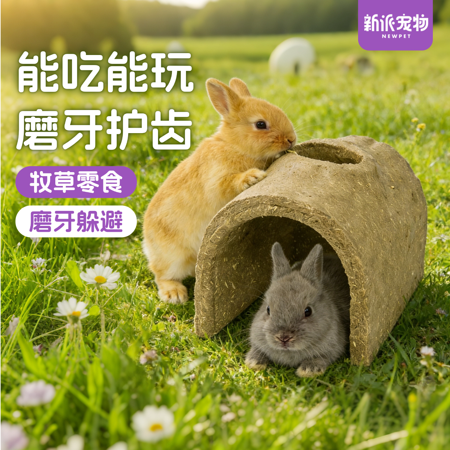 新派宠物兔子豚鼠磨牙零食躲避