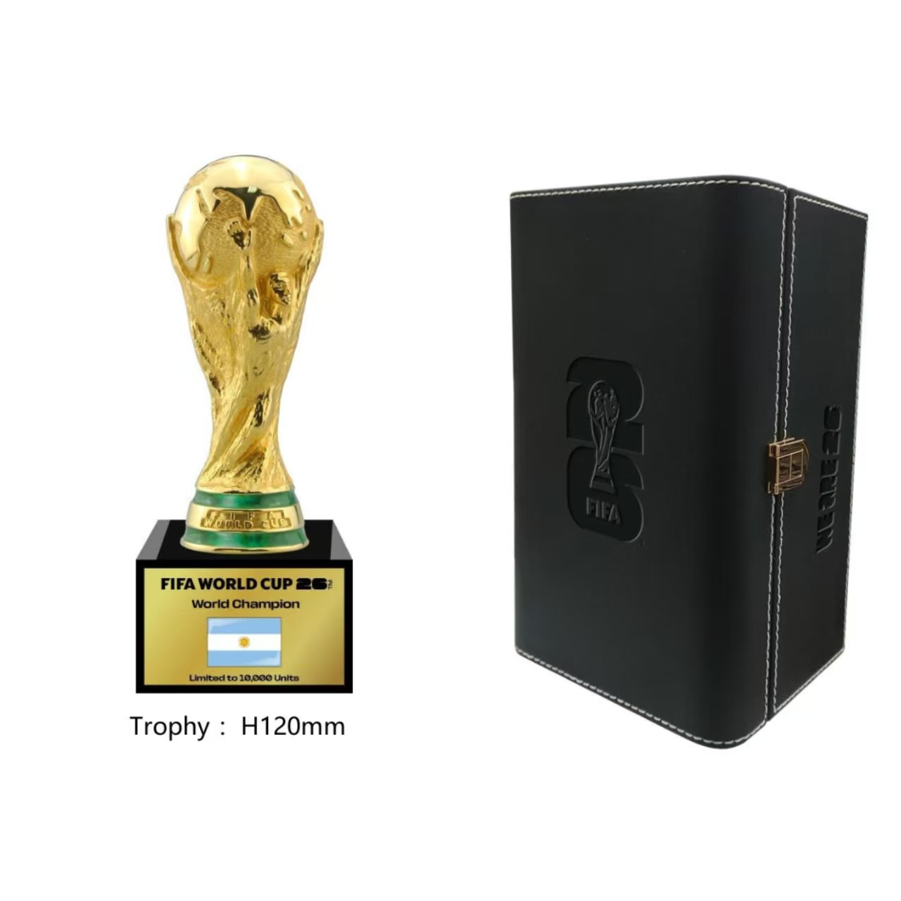 2026年美国加拿大墨西哥世界杯限量版金杯摆件12厘米带底座精美款