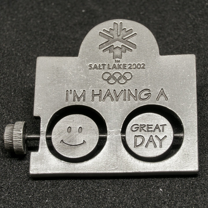 2002年盐湖城冬季奥运会笑脸心情徽章 盐湖城古锡徽章 经典收藏