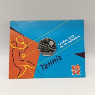 伦敦奥运会纪念币 50便士运动项目 拳击 击剑 网球 拳击 现代五项