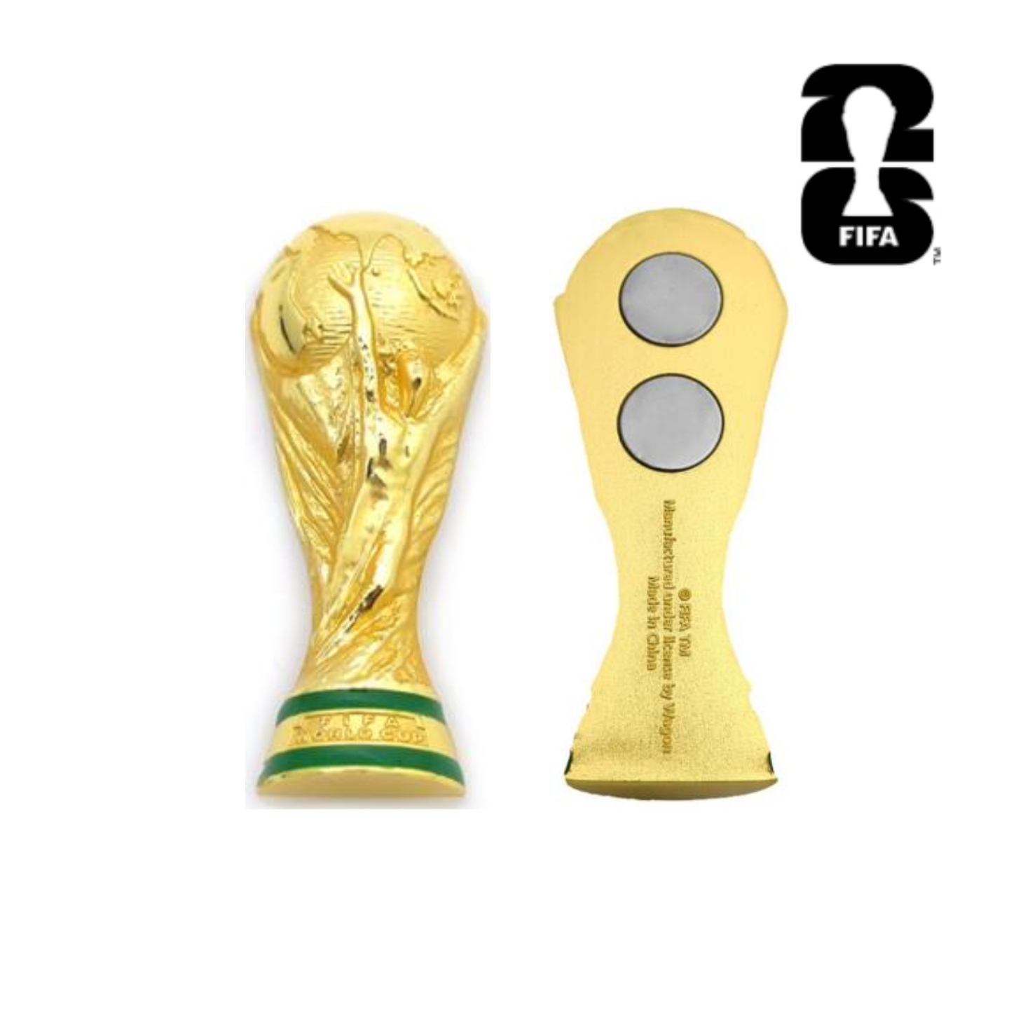 2026年美加墨世界杯金杯冰箱贴45mm 7厘米2.5D半立体金杯模型