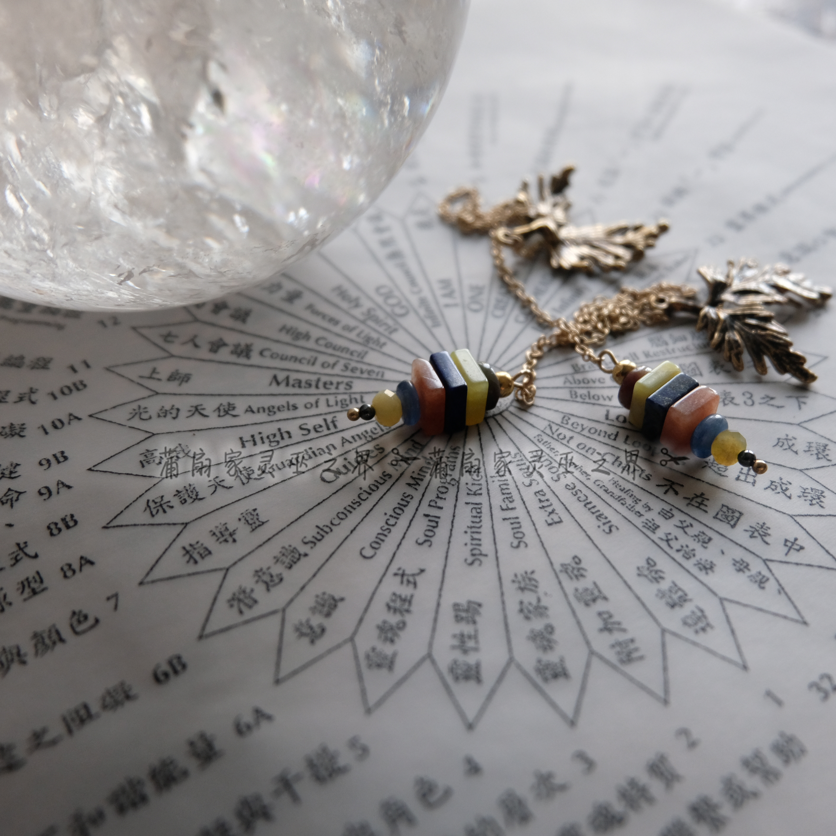蒲扇吉普赛人旋转水晶灵摆