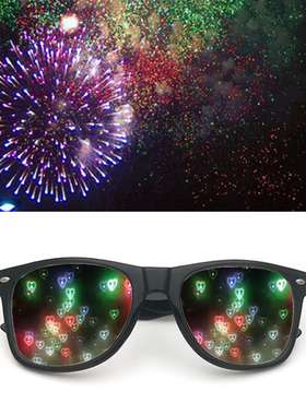 米钉烟花眼镜衍射爱心特效光学镜