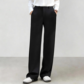 气质高级感长裤 女职业通勤修身 职场正装 加长窄版 黑色西装 阔腿裤 裤