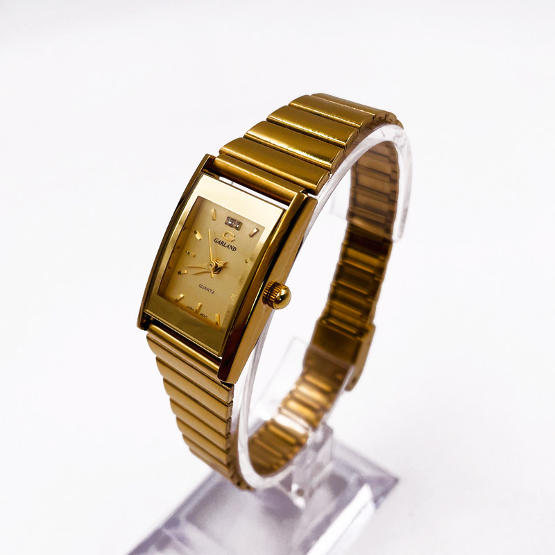 garland复古方形钢带钛合金精致简约百搭石英表女款