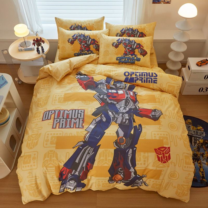 变形金刚全棉四件套儿童学生床纯棉被套男孩房宿舍三件套床上用品
